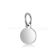 201 Stainless Steel Pendants, Flat Round, Stamping Blank Tag, Stainless Steel Color, 7.5x6x1mm, Hole: 3.5mm(STAS-S105-T638-1-6)