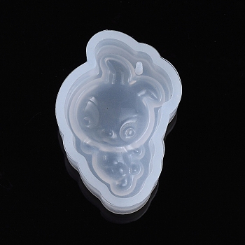 Chinese Zodiac Pendant Silicone Molds, Resin Casting Molds, For UV Resin, Epoxy Resin Jewelry Making, Rabbit, 31x21.5x10mm, Inner Size: 29x18mm