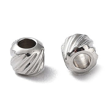 303 Stainless Steel Beads, Rondelle, Stainless Steel Color, 3x2.8mm, Hole: 1.2mm