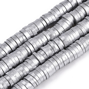 Handmade Polymer Clay Beads, for DIY Jewelry Crafts Supplies, Disc/Flat Round, Dark Gray, 6x1mm, Hole: 2mm