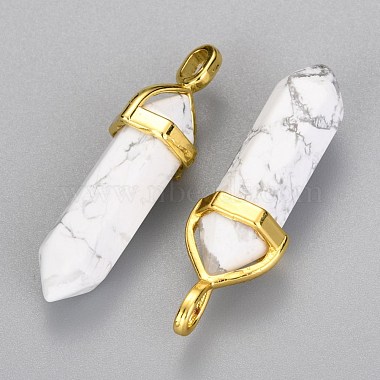 Natural Howlite Double Terminated Pointed Pendants(G-G902-B21)-2