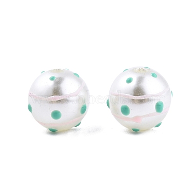 Spot Pattern Opaque ABS Plastic Imitation Pearl Enamel Beads(KY-G020-02C)-2