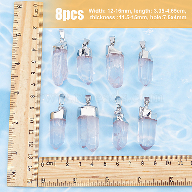 8Pcs Natural Quartz Crystal Double Terminal Pointed Pendants(G-BC0001-53P)-2