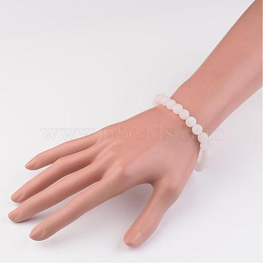 Natural Rose Quartz Beads Stretch Bracelets(BJEW-JB02445-01)-3