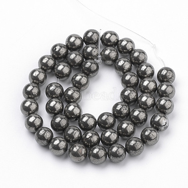 Natural Pyrite Beads Strands(X-G-S249-01-6mm)-2