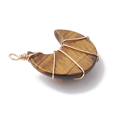 Natural Mixed Stone Copper Wire Wrapped Pendants(PALLOY-JF02685)-5