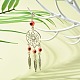 Плоские круглые подвески из сплава в тибетском стиле с сеткой/паутиной и перьями(HJEW-JM00543-02)-2