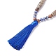 108 Mala Beads Necklace with Tassel(NJEW-JN03791)-4