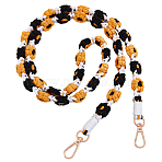 1Pc Cotton Rope Shoulder  Purse Straps, with Metal Clasp, Orange, 123cm(AJEW-BBC0002-35C)