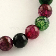 Dyed Natural Agate Beads Strands, Round, 10mm, Hole: 1mm, about 38pcs/strand, 14.9 inch(X-G-R262-10mm-1)
