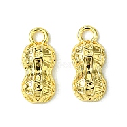 Brass Charms, Peanut, Real 18K Gold Plated, 12x5.5x2.5mm, Hole: 1.6mm(FIND-Z035-12G)