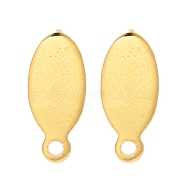 Ion Plating(IP) 304 Stainless Steel Clip-on Earring Findings, Oval, Golden, 16x7x1mm, Hole: 1.6mm, Pin: 1.6mm(STAS-U025-20G)