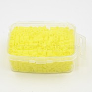 1 Box 5mm Melty Beads PE DIY Fuse Beads Refills for Kids, Tube, Yellow, 5x5mm, Hole: 3mm, about 500pcs/box(DIY-X0047-90-B)