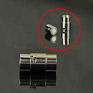 Stainless Steel Locking Tube Magnetic Clasps, Bayonet Clasps, Column, Stainless Steel Color, 18.5x10mm, Hole: 8mm(STAS-C010-1)