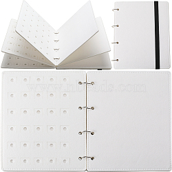 4 Pages Felt Shoe Charms Collection Binder Book, with Iron Rings, Flip-page Shoe Charms Organizer Holder, Rectangle, White, 26x22x2.3cm(AJEW-WH0513-04A)