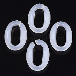 Imitation Jelly Acrylic Linking Rings, Quick Link Connectors, for Cable Chains Making, Oval, Clear, 27x20x10mm, Inner Diameter: 18x8mm, about 285pcs/500g(JACR-N002-005)