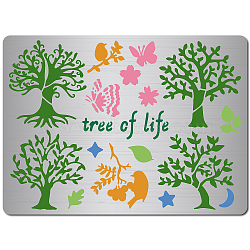 Custom Stainless Steel Cutting Dies Stencils, for DIY Scrapbooking/Photo Album, Decorative Embossing, Matte Stainless Steel Color, Tree of Life Pattern, 190x140x0.5mm(DIY-WH0289-044)