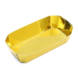 Paper Serving Tray, for Tea, Dessert, fruit Serving and Jewelry Display, Gold, 20.5x11.5x4.5cm(CON-XCP0002-43)