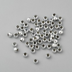 Plating Plastic Acrylic Round Beads, Silver Plated, 3mm, Hole: 1mm, about 33000pcs/pound(PACR-L003-3mm-S)