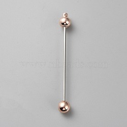 Alloy Bar Beadable Keychain for Jewelry Making DIY Crafts, Rose Gold, 8.7x1cm(KEYC-WH0046-03KCG)