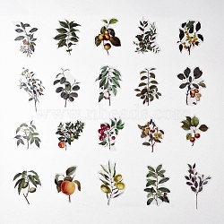 Plant Theme Waterproof Self Adhesive Stamping Stickers Sets, DIY Hand Account Photo Album Decoration Sticker, Fruit Pattern, 65~99x53~65mm, 40pcs/bag(X-DIY-WH0163-08B)