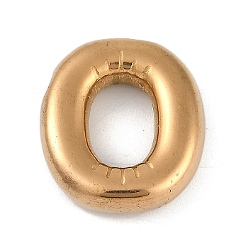 Ion Plating(IP) 304 Stainless Steel Pendants, Real 18K Gold Plated, Letter O, 18.5x16.5x4.5mm, Hole: 2mm