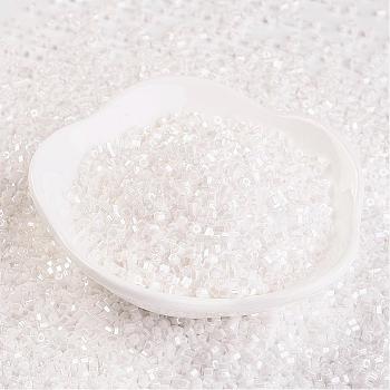 TOHO Japanese Seed Beads, 11/0, Two Cut Hexagon, Opaque Lustered White, 2x2m, Hole: 0.6mm, about 2000pcs/10g