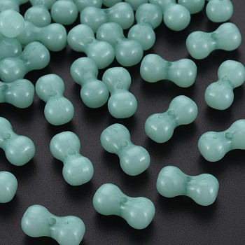 Imitation Jelly Acrylic Beads, Bone Shapes, Medium Aquamarine, 9x17.5x8.5mm, Hole: 1.8mm, about 600pcs/500g
