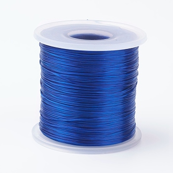 Japanese Flat Elastic Crystal String, Elastic Beading Thread, for Stretch Bracelet Making, Blue, 0.5mm, about 328.08 yards(300m)/roll