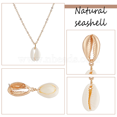 anattasoul nnatural shell boucles d'oreilles pendantes et collier pendentif(SJEW-AN0001-11)-3
