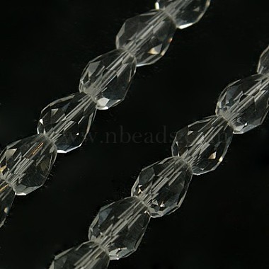 Clear Teardrop Glass Beads