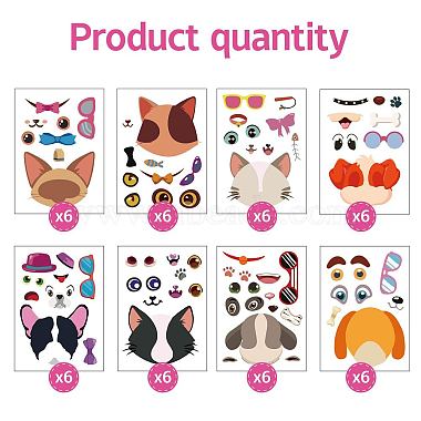 48 Sheets 8 Styles Paper Make a Face Stickers(DIY-WH0467-002)-4