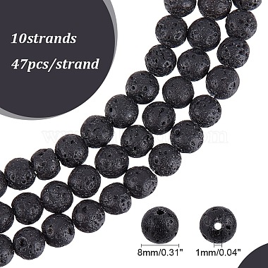 Synthetic Lava Rock Beads Strands(X-G-S277-8mm-01)-2
