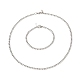 304 комплект браслетов и ожерелий с массивными цепочками из нержавеющей стали(SJEW-JS01213)-1