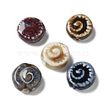 Handmade Porcelain Beads, Vortex, Mixed Color, 16~17x6.5~7mm, Hole: 2.5mm(PORC-L080-J)