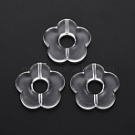 Transparent Acrylic Beads, Flower, Clear, 26x26.5x5mm, Hole: 1.6mm, about 240pcs/500g(TACR-T003-17A-01)