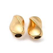 304 Stainless Steel Beads, Twist Bean, Real 18K Gold Plated, 7x4.5x5mm, Hole: 2mm(STAS-H214-30G)