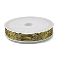 Baking Painted Iron Wire, Round, Gold, 0.5mm, 24 Gauge, about 262.47 Feet(80m)/Roll(MW-NH0001-01B)