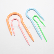 U Shape ABS Plastic Cable Stitch Knitting Needles, Twist Curved Crochet Hook Hand Knit Knitting Needles, Mixed Color, 84~105x21~47x3~6mm, 4pcs/set(TOOL-R033-M2)