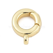 Brass Spring Gate Rings, Cadmium Free & Lead Free, Long-Lasting Plated, Rack Plating, Real 18K Gold Plated, 12.5x9.5x3.5mm, Hole: 1mm(KK-G522-10G)