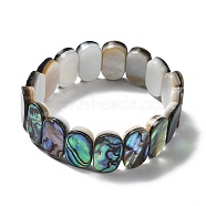 Natural Abalone Shell/Paua Shell Stretch Bracelets, Beaded Bracelets, Oval, 2-1/4 inch(5.6cm)(BJEW-L613-24-01)