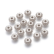 CCB Plastic Bead Spacers, Rondelle, Platinum, 8.5x4.4mm, Hole: 2.5mm(CCB-L006-14P)