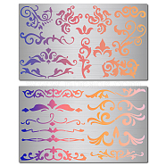2Pcs 2 Styles Stainless Steel Cutting Dies Stencils, for DIY Scrapbooking/Photo Album, Decorative Embossing DIY Paper Card, Matte Style, Stainless Steel Color, Floral Pattern, 15x9x0.05cm, 1pc/style(DIY-WH0378-005)