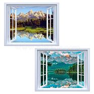PVC Wall Stickers, Wall Decoration, Window Pattern, 980x390mm(DIY-WH0228-555)