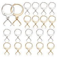 20 Pair 2 Color 304 Stainless Steel Leverback Earring Findings, Ear Wire with Stainless Steel Ice Pick Pinch Bails, for Half Drilled Beads, Golden & Stainless Steel Color, 21mm, Pin: 0.9mm, 10 Pair/color(EJEW-AB00047)