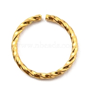 304 Stainless Steel Jump Rings, Open Jump Rings, Twisted, Round Ring, Real 18K Gold Plated, 18 Gauge, 12.5x1mm, Inner Diameter: 10mm(STAS-G310-18C-G)