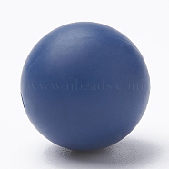 Food Grade Eco-Friendly Silicone Beads, Round, Marine Blue, 14~15mm, Hole: 2mm(SIL-R008C-51)