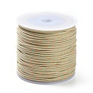 Macrame Cotton Cord, Braided Rope, with Plastic Reel, for Wall Hanging, Crafts, Gift Wrapping, Pale Goldenrod, 1.2mm, about 49.21 Yards(45m)/Roll(OCOR-B002-01A-10)