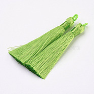 Nylon Tassels Big Pendant Decorations, Spring Green, 83~92x9~10mm, Hole: 1.5~4mm(STAS-F142-04A)