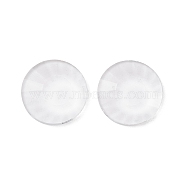 Glass Cabochons, Flat Round, Faceted, Clear, 16x4mm(FIND-C047-09)